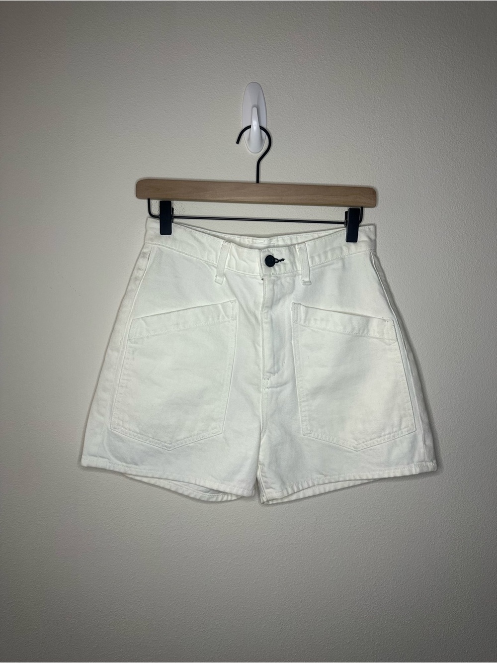 ASKK NY VIRGINIA SHORT IN IVORY size 24 like new designer 100% cotton denim - Picture 10 of 11